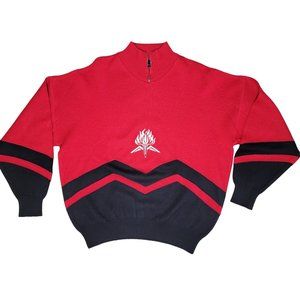 Vintage Bogner Ski Olympic Sports Red 1/4 Zip Jacket sweater Wool Blend size L